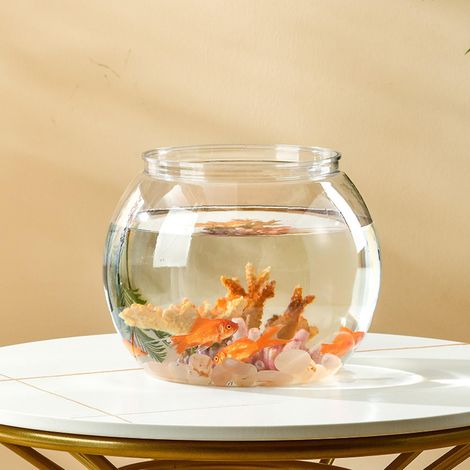 Bowl À Poissons - Bol Rond En PET Transparent - Pour Poissons Rouges Et Combattants - 16 Cm X 18 Cm - 1 Pièce (1/5)