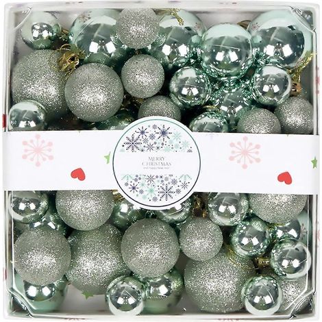 Paillettenbesetzte und matte Weihnachtskugel aus bruchsicherem Kunststoff für Weihnachtsbaum, Zuhause, Party, Büro – malachitgrün (1/5)