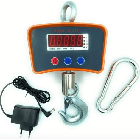 BILANCIA DINAMOMETRO DIGITALE STRAPPO GRU GANCIO PORTATA 1000 KG INDUSTRIALE