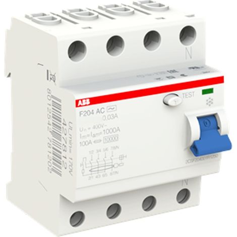 Fehlerstromschutzschalter (RCCB) 4P 40A 30mA Differenzialschutzschalter Typ AC ABB 2CSF204001R1400