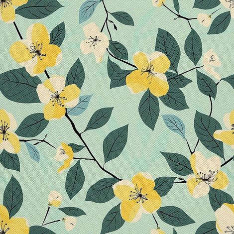 Tissu décoratif d'extérieur Oxford - Motif printemps I DX7590 (1/5)