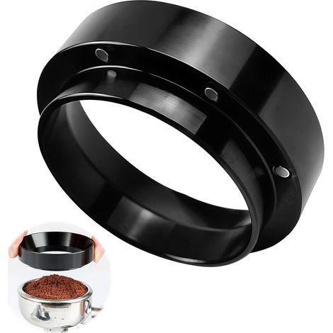 Imbuto magnetico in alluminio da 58 mm per caffè con sportello per filtro di carta imbuto con anello magnetico per filtro di carta, accessori per espresso (1/5)