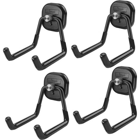 Lot de 4 crochets magnétiques extra forts pour garage, abri de jardin, outils de rangement, crochets doubles robustes (1/5)