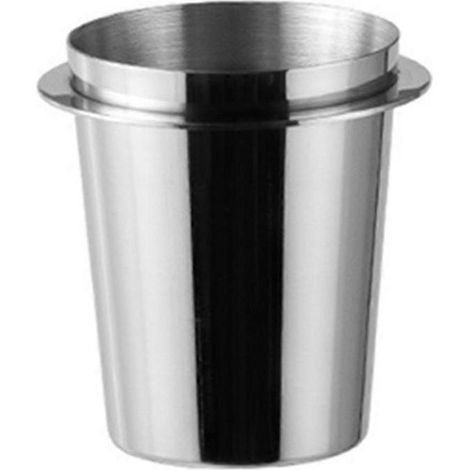 Tasse doseuse à café argentée de 58 mm, tasse de transport en acier inoxydable, collecteur de poudre universel en acier inoxydable (1/4)