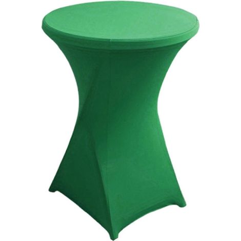 (S Vert) Nappe de table de cocktail unie, très élastique, résistante à l'huile, taille universelle, installation facile (1/5)