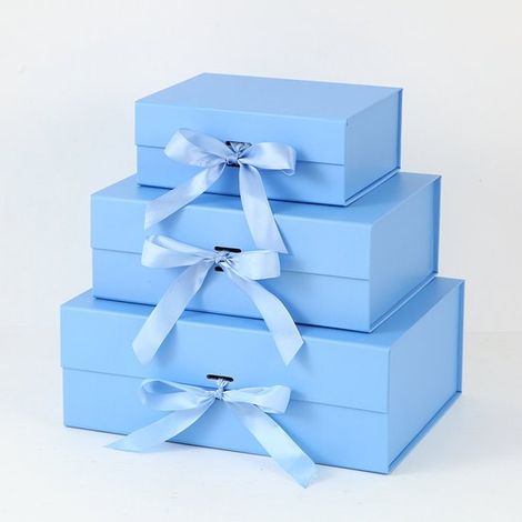 Eine wunderschön gestaltete elegante faltbare Geschenkbox mit Deckel Magnetverschluss und Schleife perfekt für Hochzeiten Geburtstage und alle 34 34 (1/5)