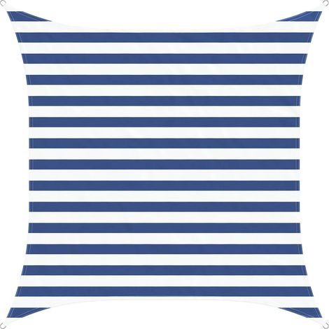 vidaXL Sun Shade Sail Blue and White 2 x 2 m 100% Polyester Oxford
