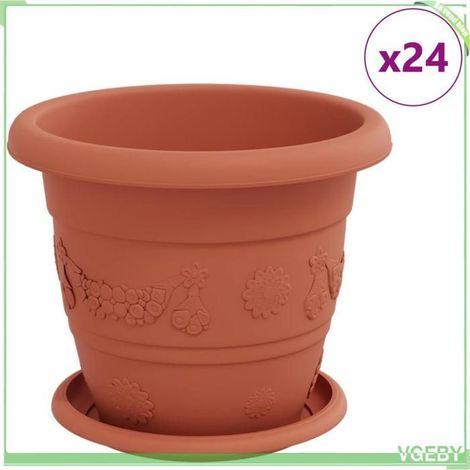 Pots de plantes - FAFEICY - 3403280 - Rouge brique - Plastique - Pack de 6 (1/5)