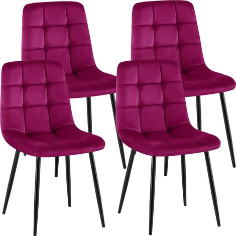4er Set Esszimmerstühle Antibes Samt lila (1/5)