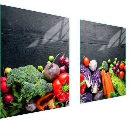 GLASSCHUTZPLATTE FÜR HERD 85x52 GEMÜSE (1/5)