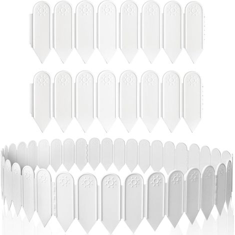 10 Stück Kunststoff-Garteneinfassungen, 4 m Gartenzaun, flexible Raseneinfassung, Gartenpalisaden, Blumenbeeteinfassung, Mini-Palisade für Gartenwege und Landschaftsgestaltung, 15 cm hoch
