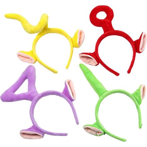 4er-Pack Mädchen-Haarbänder mit Cartoon-Motiven, Plüsch-Haarbänder, 3D-Haarbänder für Karneval und Kinderpartys (1/5)
