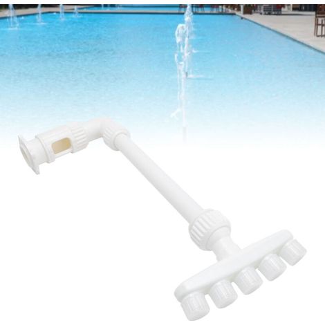 Fontaine de Piscine Fontainer Spray Fontaine Modèle 5 Jets Hauteur Ajustable Kit Fontaine Cascade PVC pour Piscine, Bassin à Poissons, Jardin