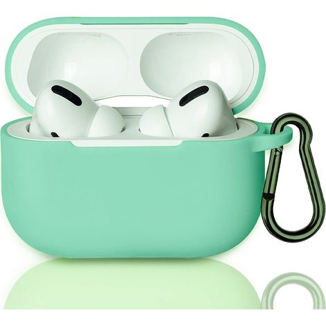 Cover custodia silicone verde acqua cuffie bluetooth 7cm auricolari flessibile (1/3)
