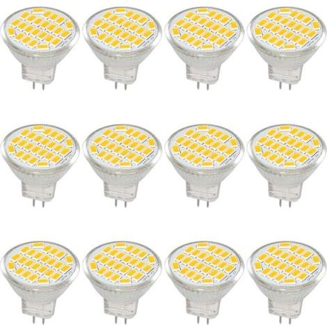 MR11 GU4 LED-Lampe, DC/AC 10-30V 3W, 12V, 24V, entspricht einer 30W Halogenlampe, 400 Lumen, warmweiß 3000K, LED-Ersatz für Garten, Innenbereich (12er-Pack)