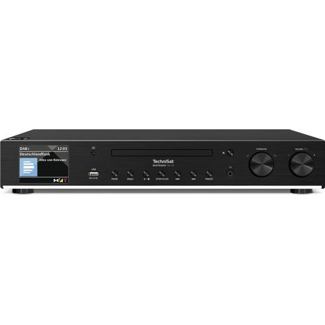 TechniSat DIGITRADIO 143 CD (V3) - Sintonizzatore digitale HiFi, Internet Radio (Dab+, FM, Bluetooth, Spotify Connect, Lettore CD, WLAN, Larghezza 43,5 cm, Control de applicazione e telecomando) Nero (1/5)