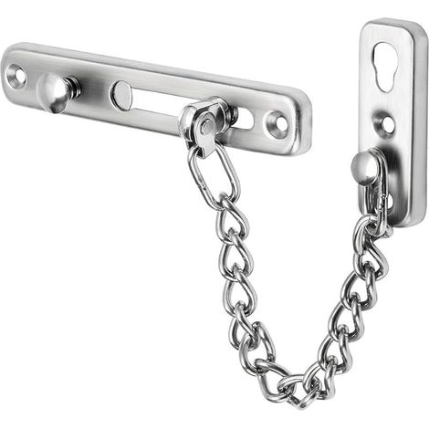 Chaîne de Porte de Sécurité Limiteur de Porte Étroit Verrou de Porte Anti-Vol à Ressort avec Vis pour Porte Interne à Domicile, Finition Brossée en Acier Inoxydable, EFD9000-LS (1/5)