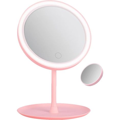TrAdE Shop Traesio - Specchio Per Il Trucco Illuminato A Led Makeup Cosmetico Girevole Luce Ad Anello - (1/5)
