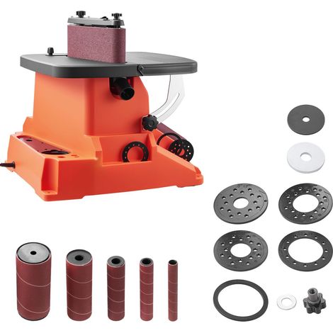 Ponceuse à bande et à broche oscillante, 2000 tr/min, course de 16 mm, 5 manchons (12,7-50,8 mm), bande de ponçage 610 x 98 mm, pour bois, meubles et bricolage. (1/5)