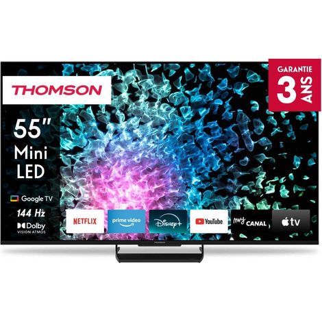 Televisor THOMSON  55" 4K Ultra HD, 3840 x 2160 píxeles, pantalla plana con tecnología QD-Mini LED (1/5)