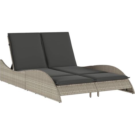 Maison Exclusive - Sonnenliege mit Auflagen Hellgrau 114x205x73 c