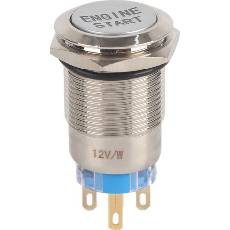 12V wasserdichter Auto-Motorstart-Druckknopf-Zündstarter aus silberfarbenem Edelstahl (1/5)