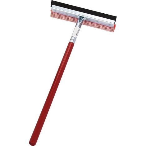 Trade Shop - Limpiacristales De Coche 25 Cm Mango De Madera Esponja De Goma Para Mosquitos Limpieza Del Parabrisas -