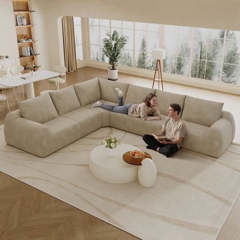 Canapé moderne avec rembourrage confortable et design élégant — structure stable, tissu doux, pieds en métal ou bois, idéal pour salon, salle de séjour ou espace de réception (1/5)