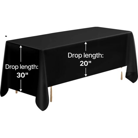 Nappe, Lavable en Machine, Tissu Résistant aux Rides, 70x120 en noir (1/2)