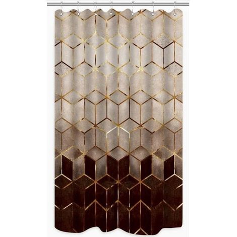 Shaded Brown Marble Shower Curtain 91.4 x 182.9 cm – Polyester Fabric Bathroom Curtain with Rustproof Grommets for Shower (1/5)