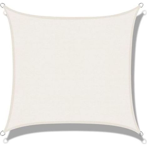 Voile d'ombrage (HDPE) Rectangulaire 3 x 4m Crème Protection des Rayons UV pour Terrasse Camping Extérieur Jardin (1/5)