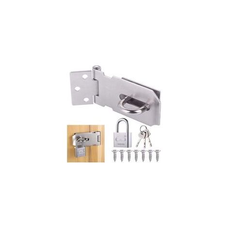 Memkey – Candado de acero inoxidable con cierre de clip – Candado con 3 llaves – Fácil instalación en puertas y ventanas – Resistente a la corrosión - Crezuo