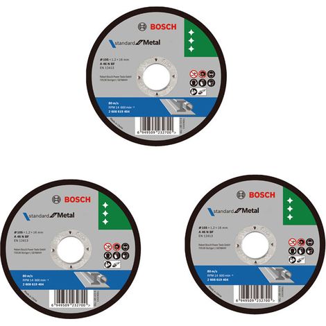 Bosch Accessories 3 disques à tronçonner Expert for Inox (pour acier inoxydable, 230 22.23 3.3 mm, accessoires meuleuse angulaire) (1/2)
