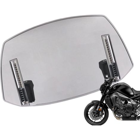 Parabrezza per moto - Estensione spoiler - Protezione dal vento - Misura universale - 30 cm - Grigio (1/5)