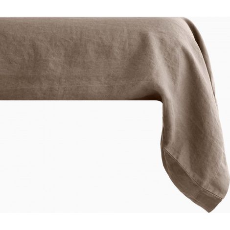 Taie de traversin Palace pur coton teint lavé, 63 fils/cm² Vent du sud - Palace Tabac - 43 x 195 cm