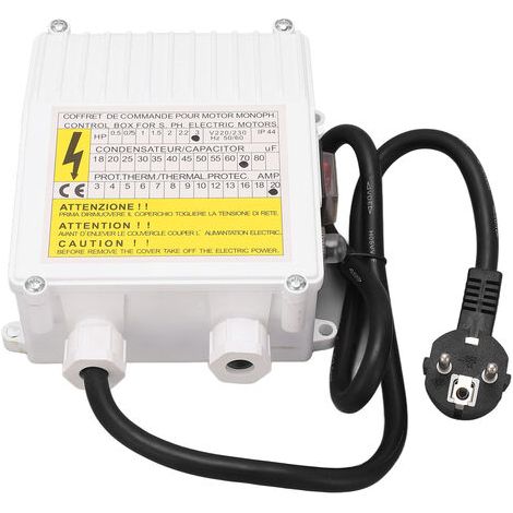 Bote de commande de pompe de puits profond, contrleur de commutateur Submersible domestique 3,0hp 2,2kw 70uf 20A prise ue 220V (1/5)