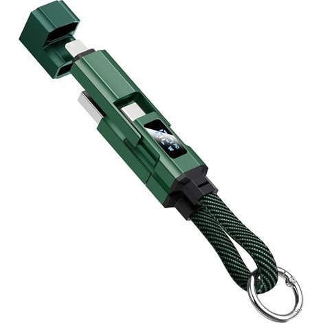 4-in-1 Schlüsselanhänger-Ladekabel, 65W Schnellladung, kurzes und tragbares Ladegerät für Frauen, Reisende, Technikbegeisterte, zu Hause, im Büro, im Urlaub, beim Camping, im Auto usw.