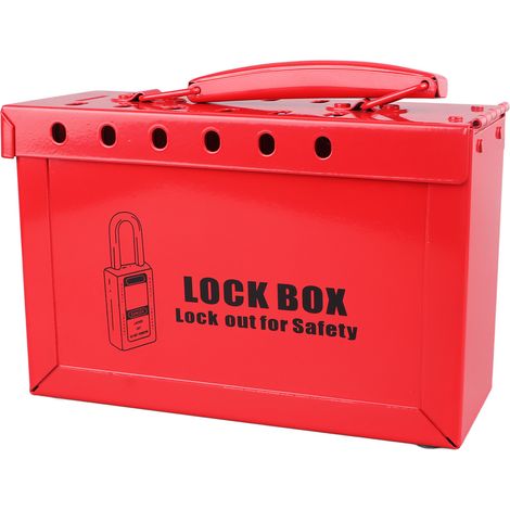 Cassetta di sicurezza con 12 fori, struttura robusta, resistente agli urti, portatile, gruppo LOTO. (1/5)