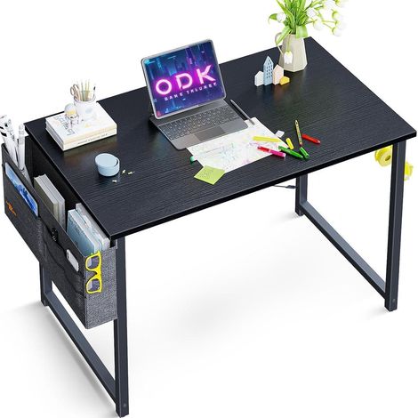 Kleiner Schreibtisch mit Kopfhörer Halter und Aufbewahrungstasche Schwarz (1/5)