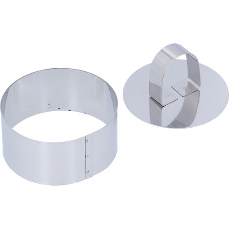 Anneau De Mousse - Acier Inoxydable 4 cm - Pour Salades Moulées Gâteaux Et Desserts - Lot De 1 (1/5)