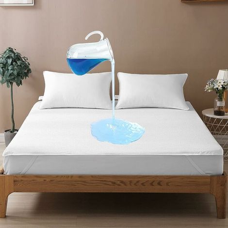 Protège Matelas 90x200cm, Hautement Imperméable,Hypoallergénique Respirant Ultra Doux Silencieux, pour Lit Adulte Incontinence et Enfant,Housse de Matelas en Coton éponge (1/4)