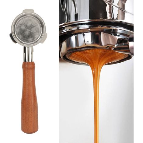 Don Lim Universal-Kaffeemaschine, bodenlose Espressomaschine, tragbarer Edelstahlfilter mit Espressofilterkorb, bodenloser Espressogriff, 51 mm Edelstahl-Kaffeegriff. (1/5)