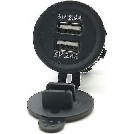 1 x Chargeur de module de prise double USB C-line 12 V pour camping-car. caravane et fourgon aménagé (noir) (1 pièce)