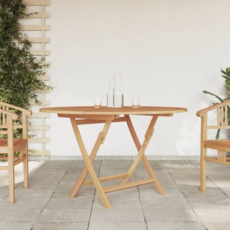 Table pliable de jardin Table de camping Table à dîner Ø 120x75 cm bois massif de teck BZTHBS795825 MaisonChic (1/5)