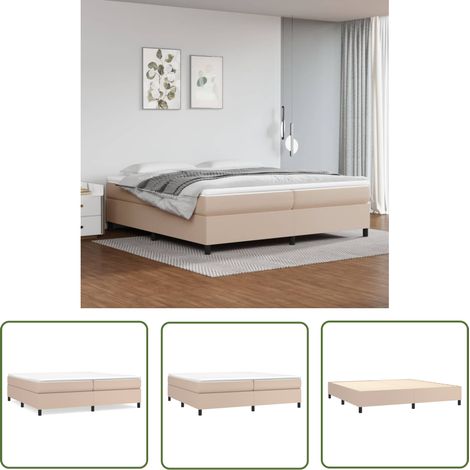 The Living Store Bettgestell Cappuccino-Braun 200x200 cm Kunstleder - Bettes Gestell - Doppelbett - Kunstleder Bett - Boxspringbetten - Schlafzimmer Möbel (1/5)