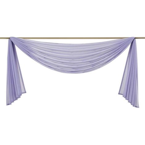 Rideau transversal en voile transparent lilas, décoration pour chambre, salon, mariage – 140 x 600 cm–DELKEVIC
