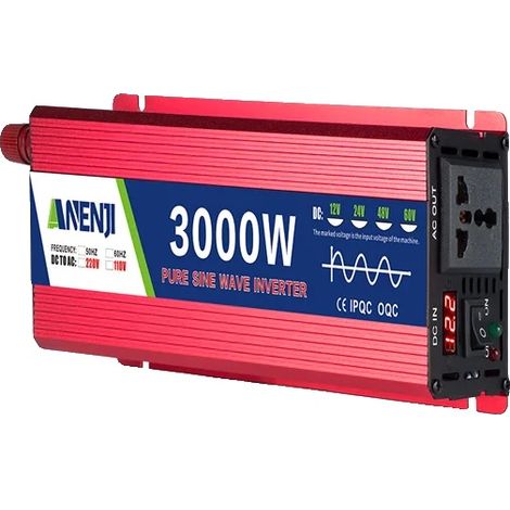 Onduleur, Sortie Onde Sinusoïdale Pure, Refroidissement Haute Efficacité, 3000W, 24V (1/2)