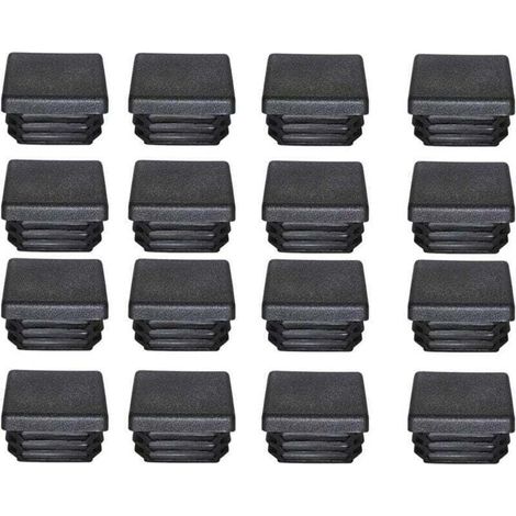Promotion, Bouchon Plastique 40x40mm Embout Tube Carre Noir Plastique , XU,Embout Bouchons D'obturation pour Pieds de Meuble Trampoline 16PCS,AAFGVC - KZQ
