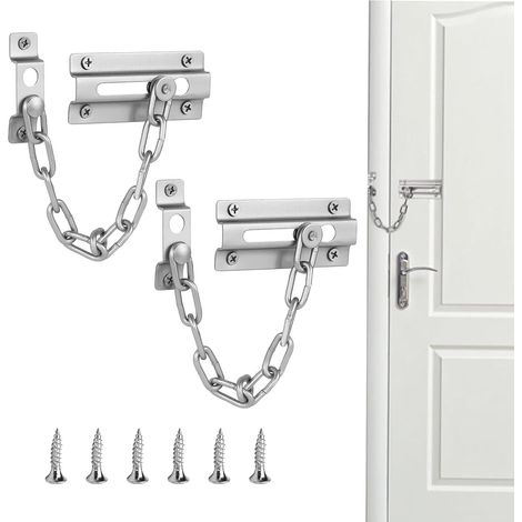 Chaîne de porte épaisse en acier inoxydable, entrebâilleur de porte intérieure, serrure de porte en acier inoxydable pour plus de sécurité de porte d'entrée, antivol de porte (1/5)