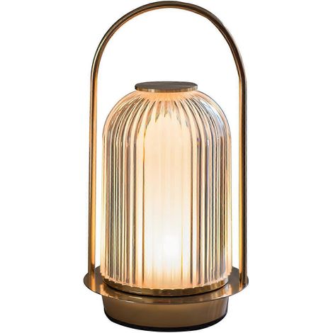 Lampe de table sans fil avec lumière LED chaude, lampe de chevet rechargeable en métal pour une utilisation intérieure et extérieure (1/5)